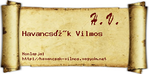 Havancsák Vilmos névjegykártya